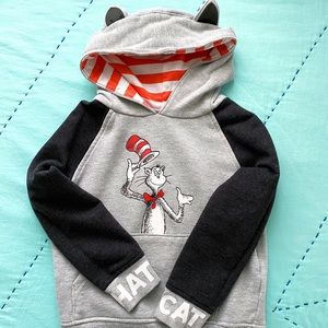 Dr. Seuss 5T Cat & The Hat Hooded Sweatshirt